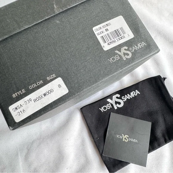 YS YOSI SAMRA Samara Suede Pom Foldable Ballet Flats Size 8 Rosewood NIB - Picture 9 of 10